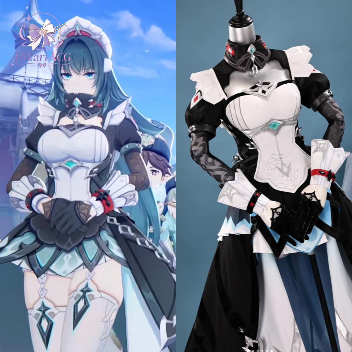 Cosplay Anime Women - アニメゲーム衣装：原神 ダニカ・スネジナヤ コスプレコスチューム 女性用フルセット ハロウィンパーティー用ゲームアニメ衣装