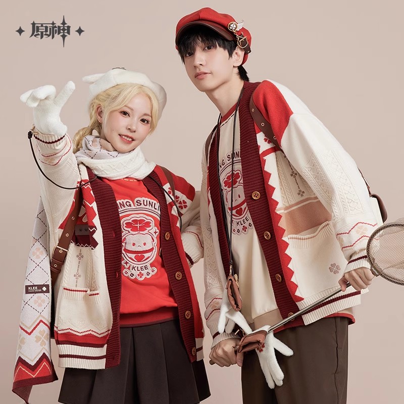 Anime Cosplay Diy - ゲーム原神インパクト公式正規品クレーテーマニットカーディガンアクセサリーハロウィンクリスマスDIYギフトコスプレ衣装
