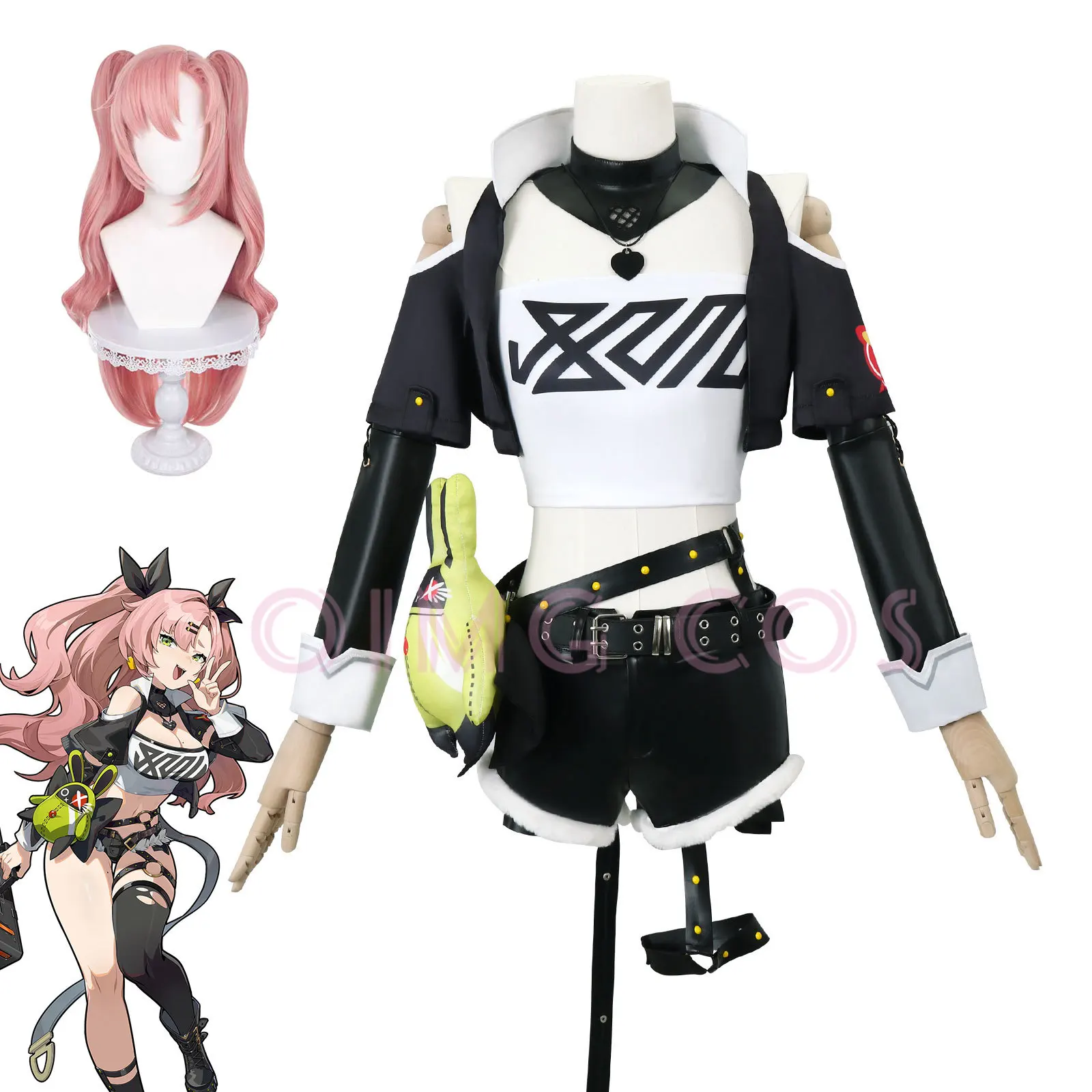 Anime Cosplay For Halloween - ニコール・デマラ・ゼンレス・ゾーン・ゼロコスプレ衣装制服ウィッグアニメハロウィンコスチュームパーティー仮装女性ゲーム