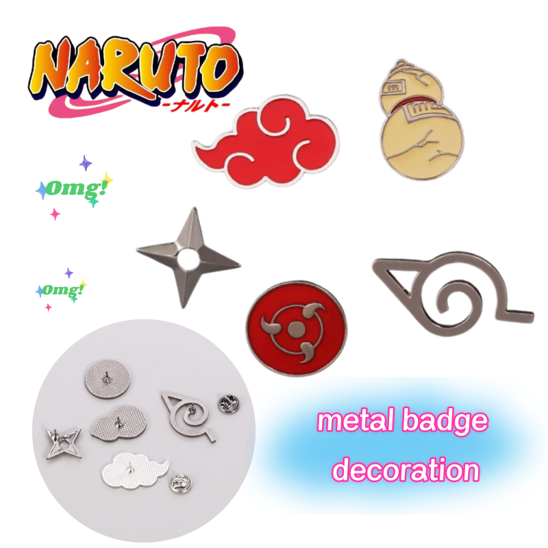 Naruto Headband Metal - 新しいナルトうずまきナルトうちはサスケ絶妙な金属ブローチ高価値創造的な個性学生バックパックメダル装飾