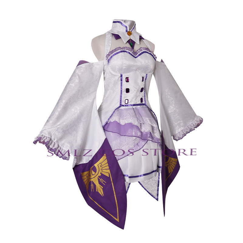 エミリアコスプレアニメ再ゼロカラハジメル異世界生活衣装白制服 - Anime Cosplay For Halloween のレビューと価格
