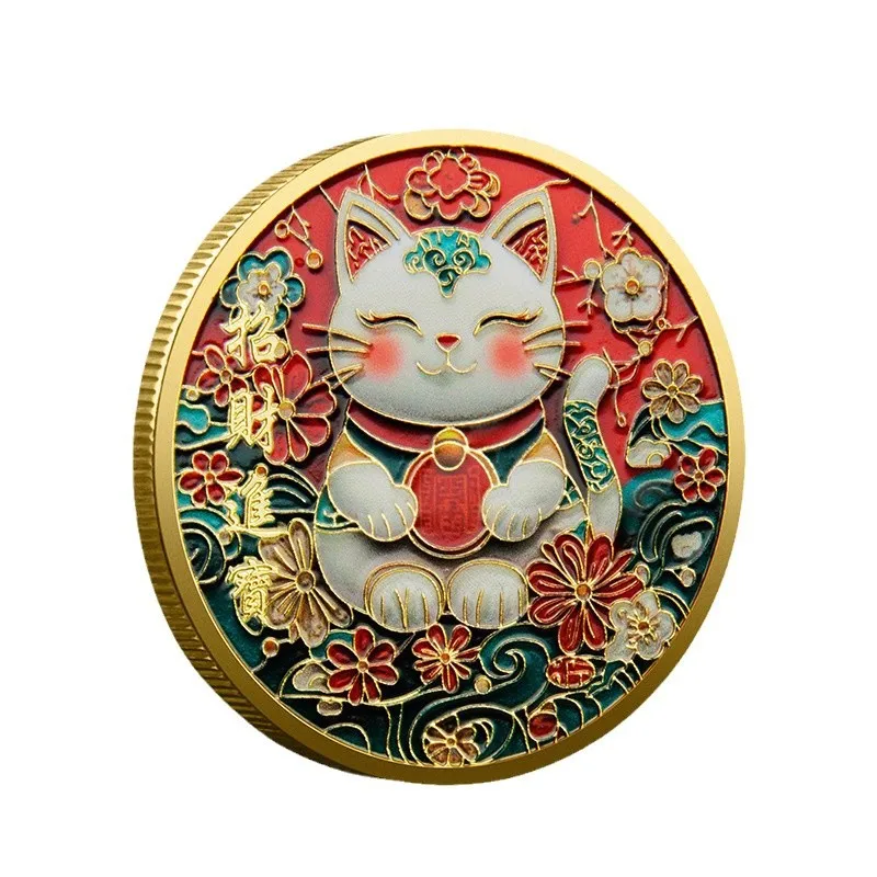 金メッキ招き猫記念コイン 新年のお守り 幸運のお土産コイン - Naruto Headband Metal のレビューと価格