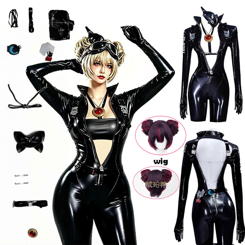 WHH アニメニッケクエンシーコスプレ衣装黒のボディスーツマ - Cosplay Anime Women のレビューと価格
