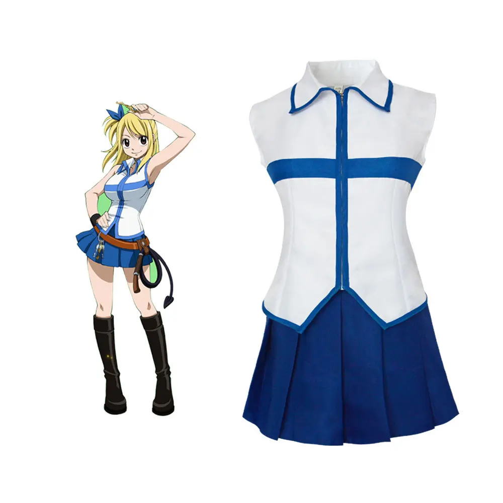 フェアリーテイル青と白のノースリーブトッププリーツスカートセ - Anime And Cosplay Expo 2025 のレビューと価格
